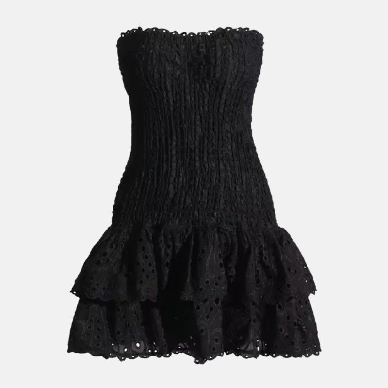 Liora – Strapless Smocked Dress with Ruffled Tiered Skirt