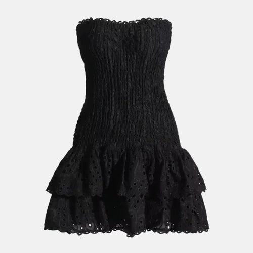 Liora – Strapless Smocked Dress with Ruffled Tiered Skirt