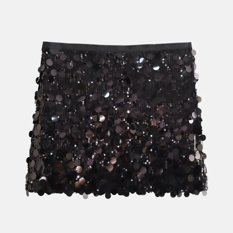 Velora - Glimmer Sequin Mini Skirt