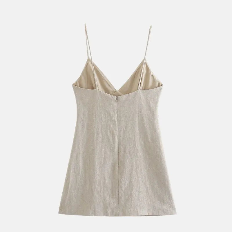 Flora - Spaghetti Strap Floral Embroidered Dress