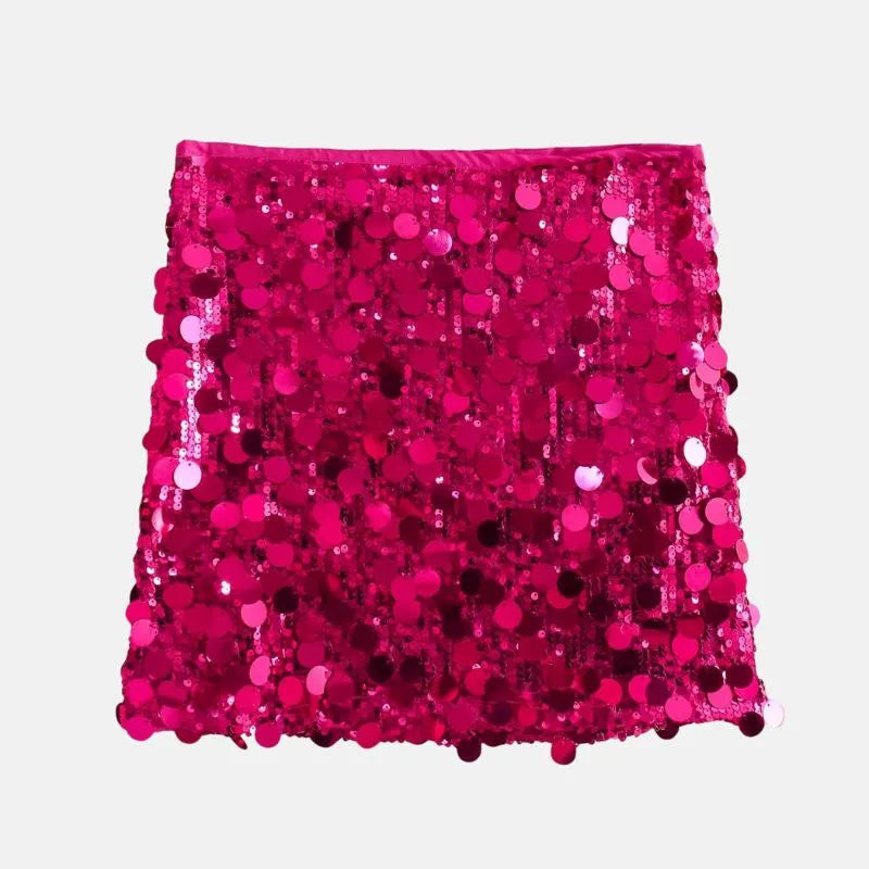 Velora - Glimmer Sequin Mini Skirt