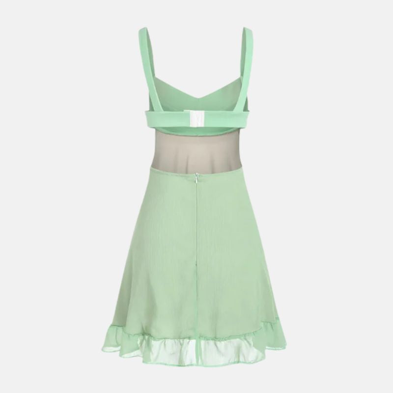 Verona - Square Neck Ruffle Hem Dress