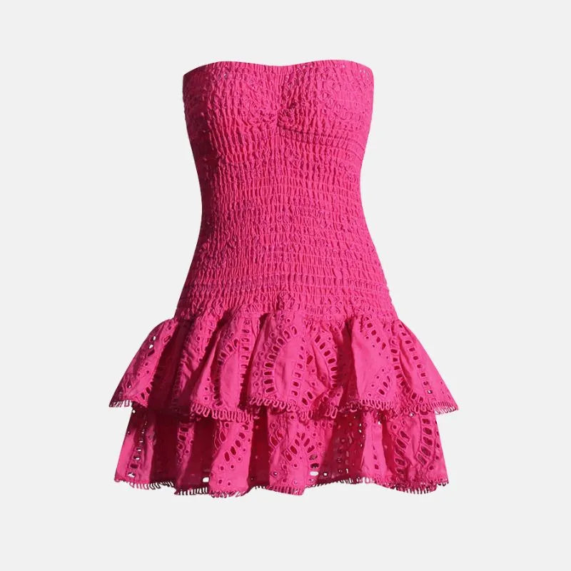Lora - Smocked Tiered Mini Dress