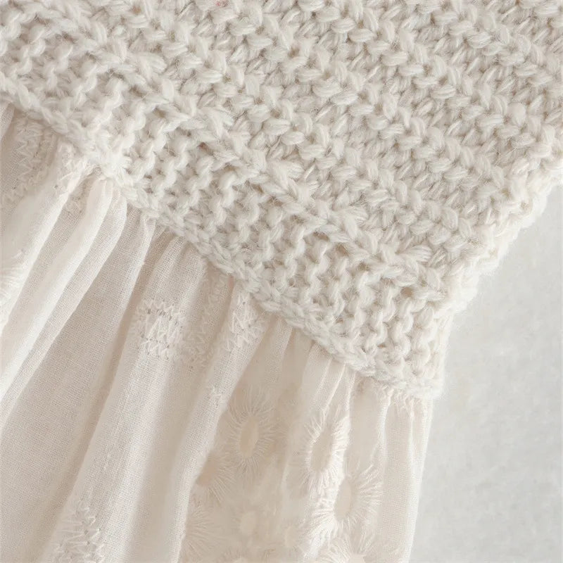 Liora - Strapless Crocheted Top with Floral Skirt