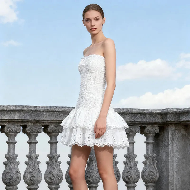 Ruffela - Smocked Tiered Ruffle Dress
