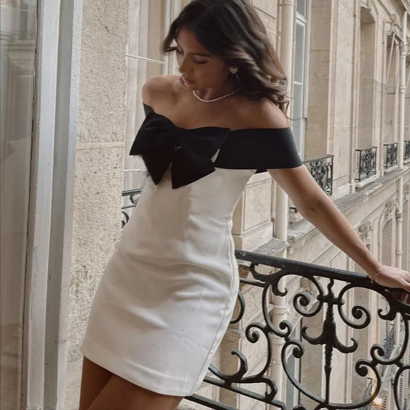 Elysia - Off the Shoulder Dress with Bow