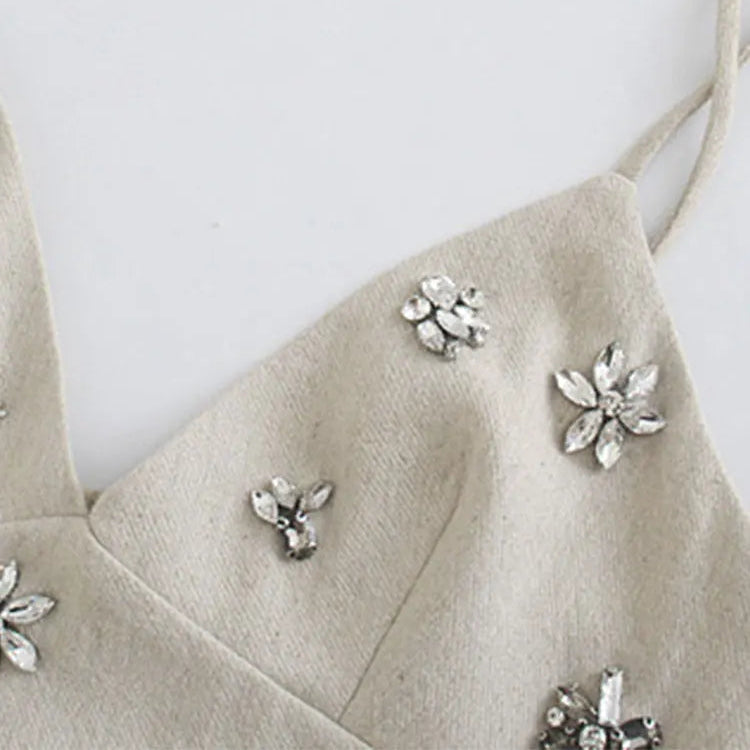 Flora - Spaghetti Strap Floral Embroidered Dress