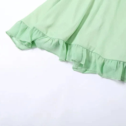 Verona - Square Neck Ruffle Hem Dress