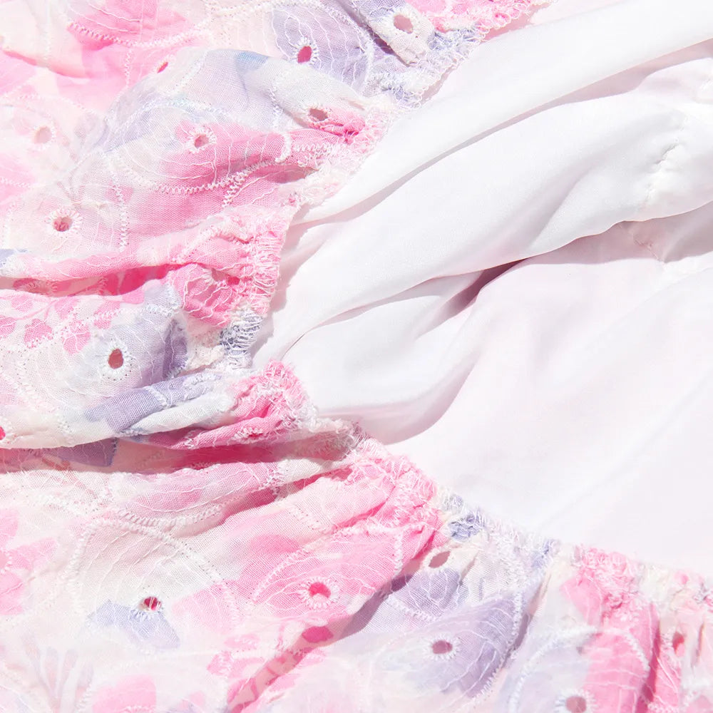 Florivelle - Floral Smocked Dress with Tiered Ruffles