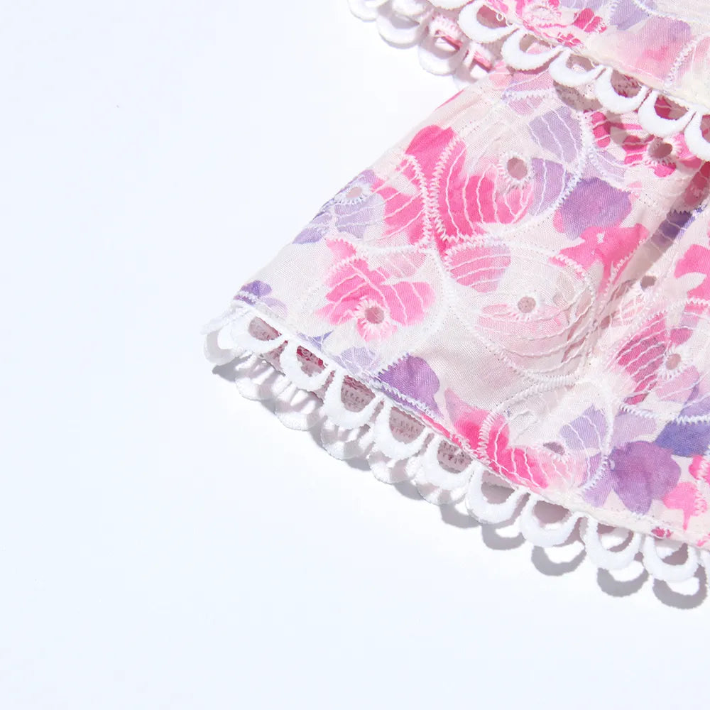 Florivelle - Floral Smocked Dress with Tiered Ruffles