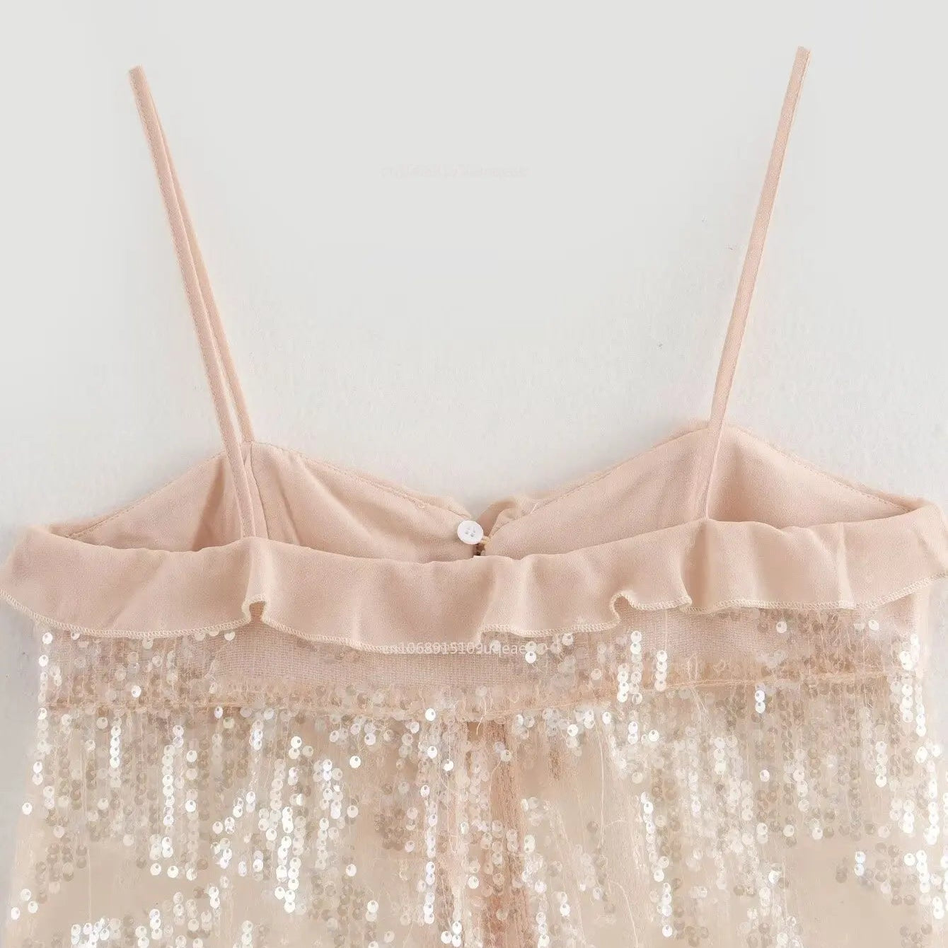 Avelis - Sequin Top with Ruffle Detail and Bow