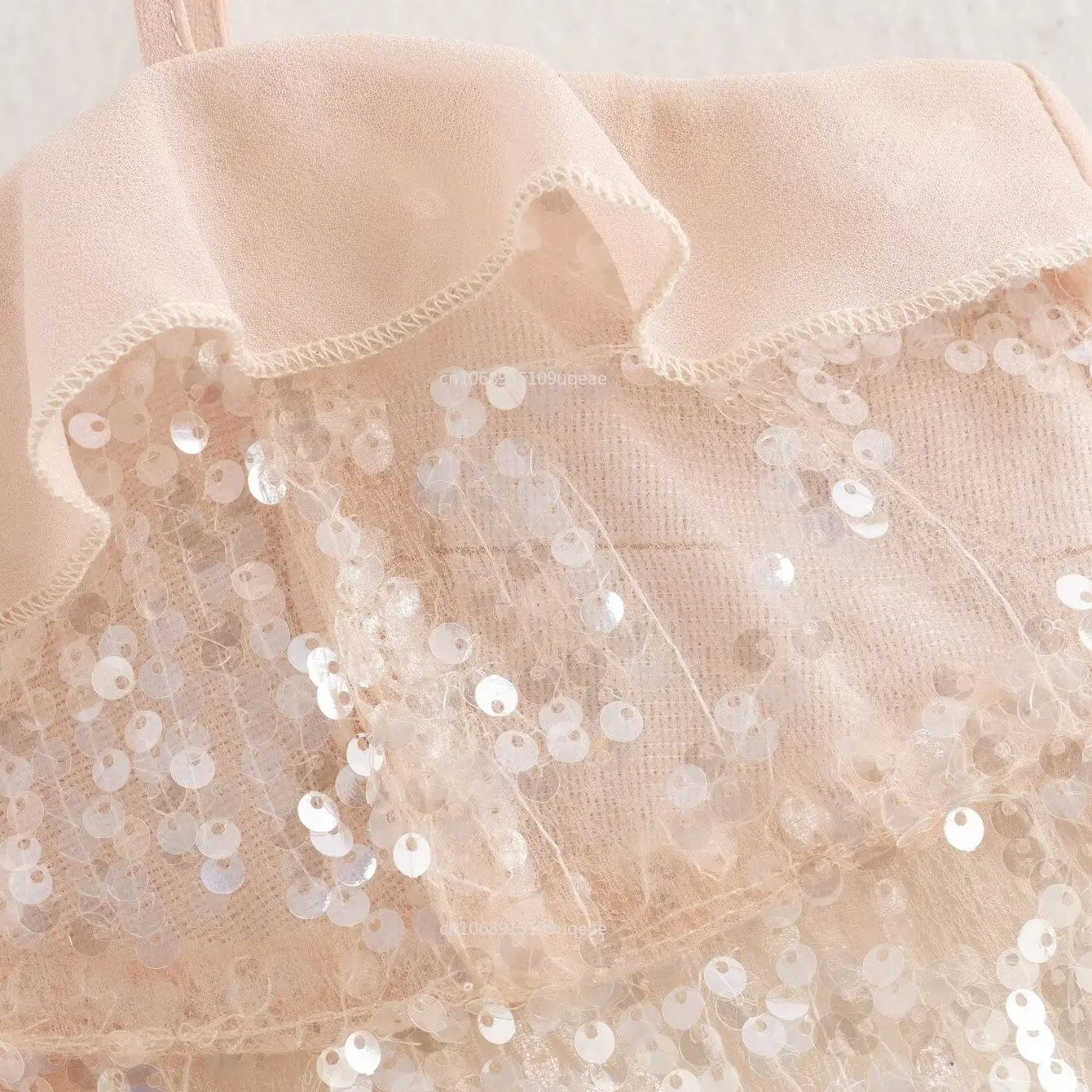Avelis - Sequin Top with Ruffle Detail and Bow
