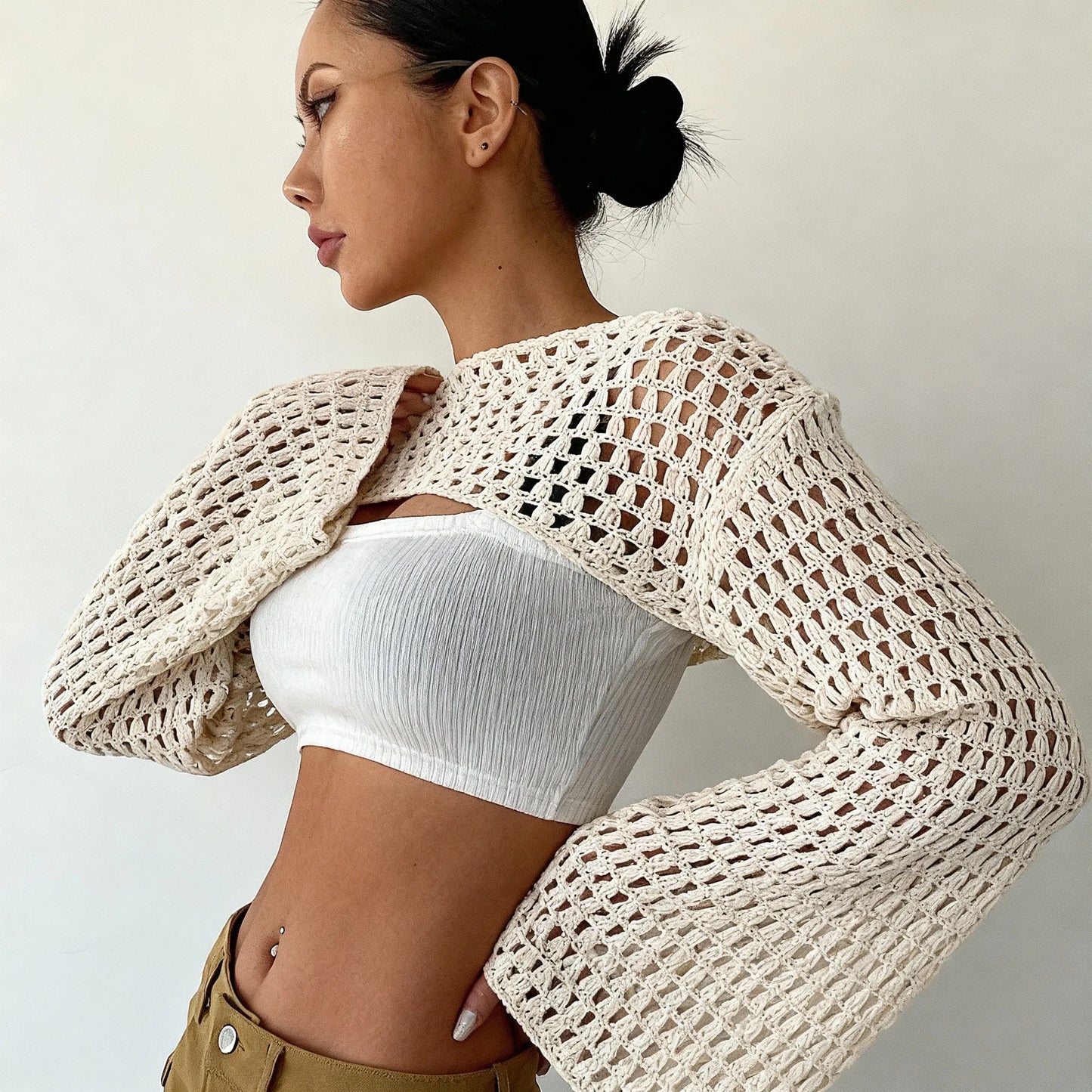 Liva - Crochet Cover-Up with Bell Sleeves