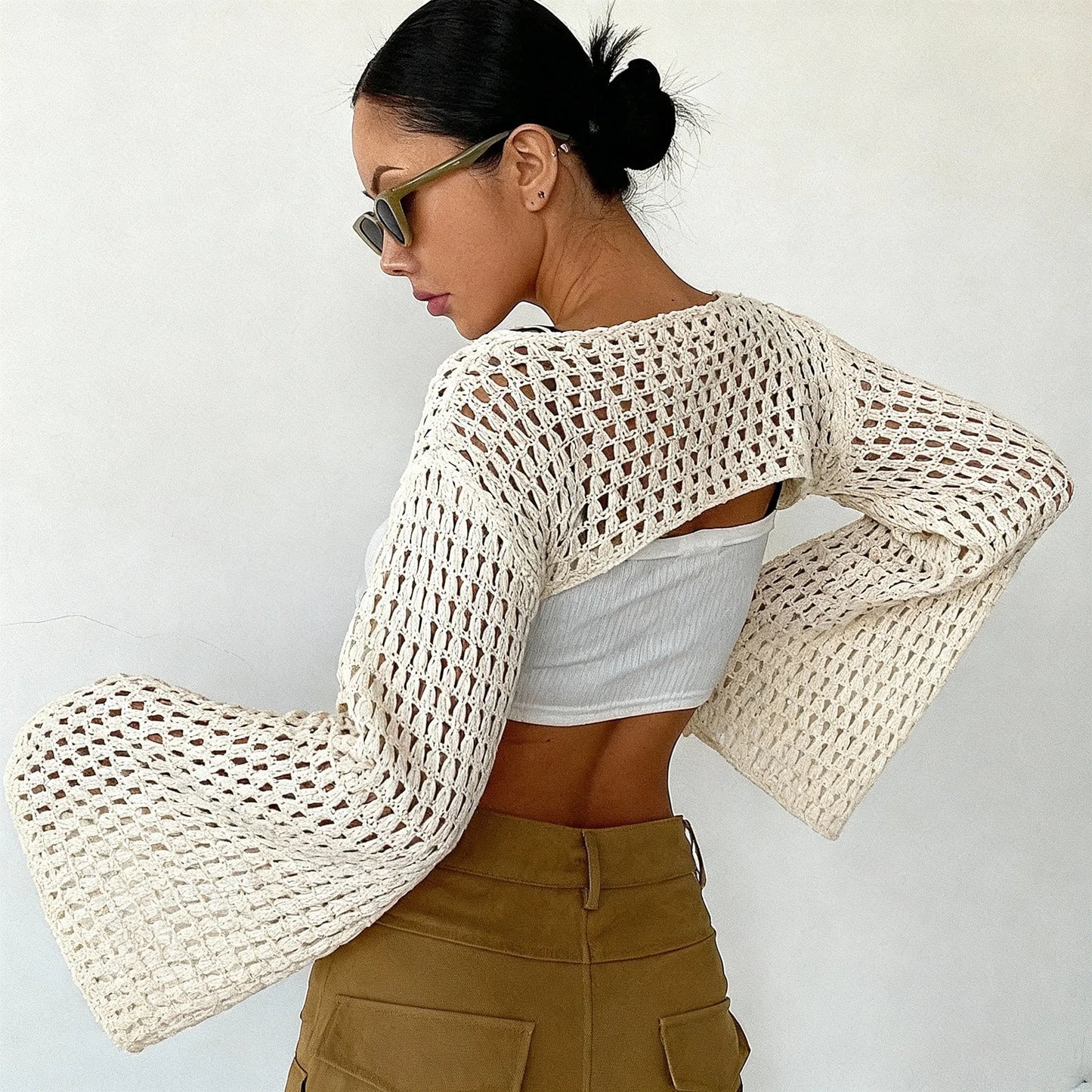 Liva - Crochet Cover-Up with Bell Sleeves