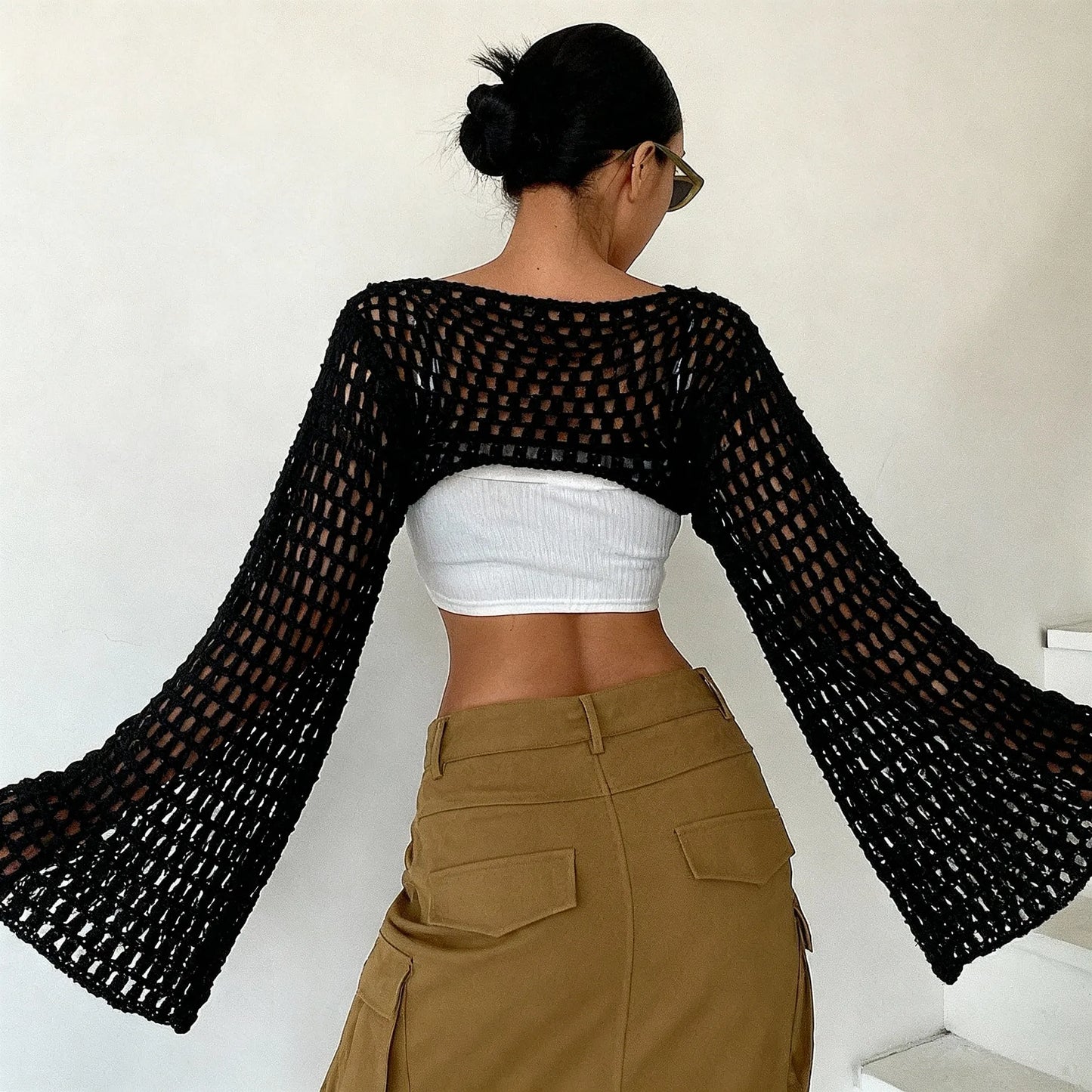 Liva - Crochet Cover-Up with Bell Sleeves