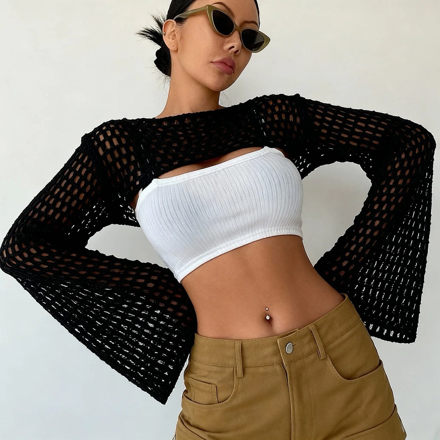 Liva - Crochet Cover-Up with Bell Sleeves