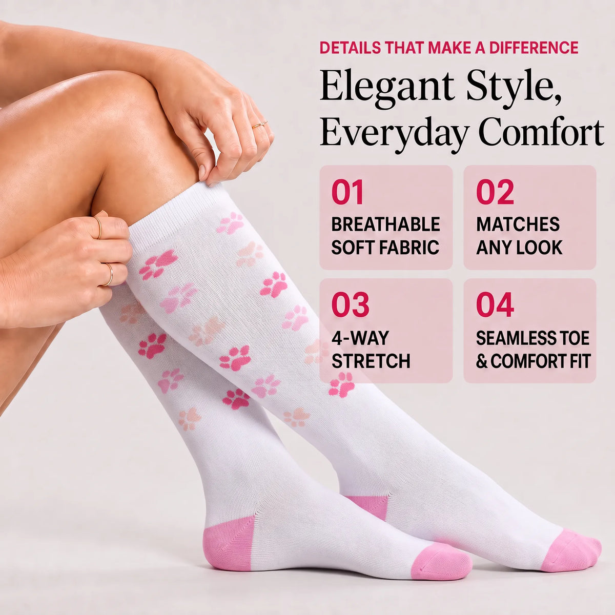 White Cat Compression Socks