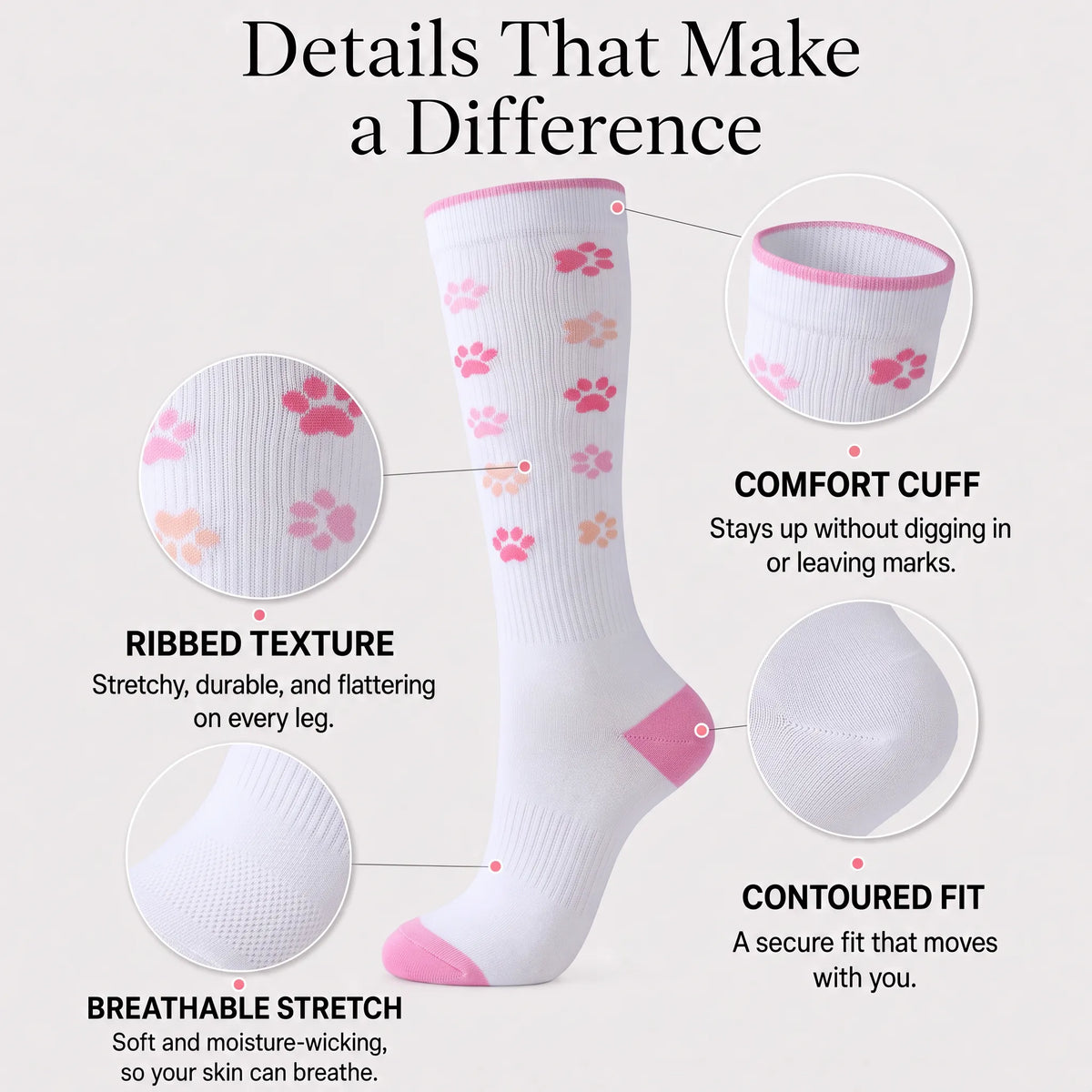 White Cat Compression Socks