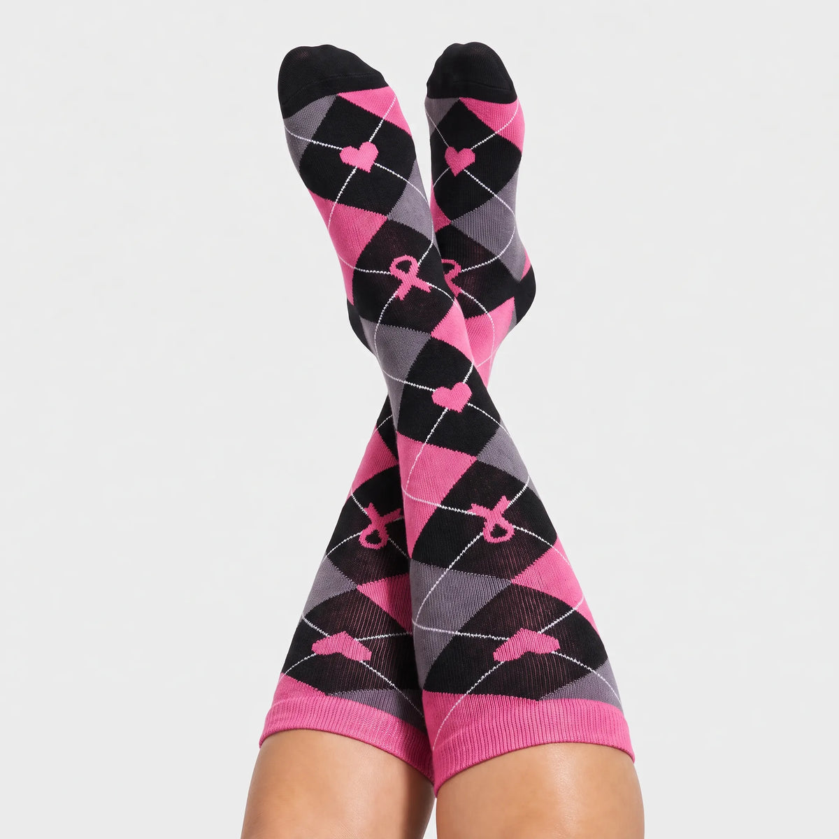Black and Pink Compression Socks