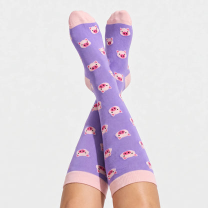 Purple Piggy Compression Socks