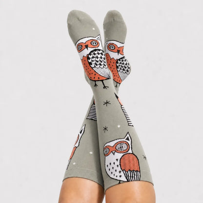Green Owl Compression Socks