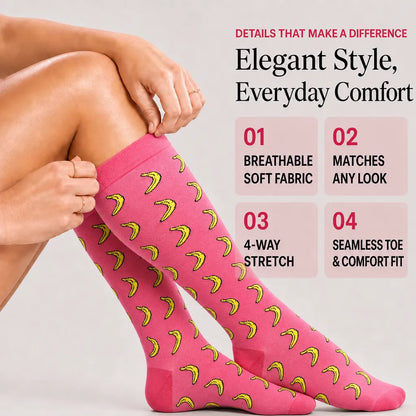 Pink Banana Compression Socks