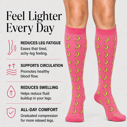Pink Banana Compression Socks