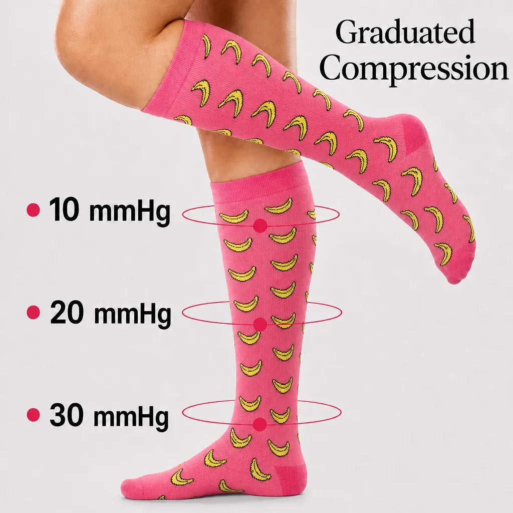 Pink Banana Compression Socks