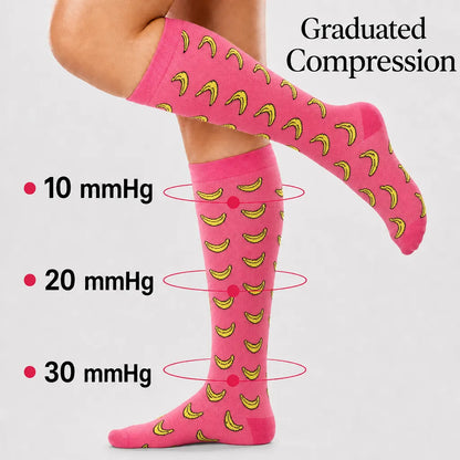 Pink Banana Compression Socks