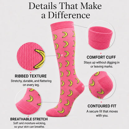 Pink Banana Compression Socks