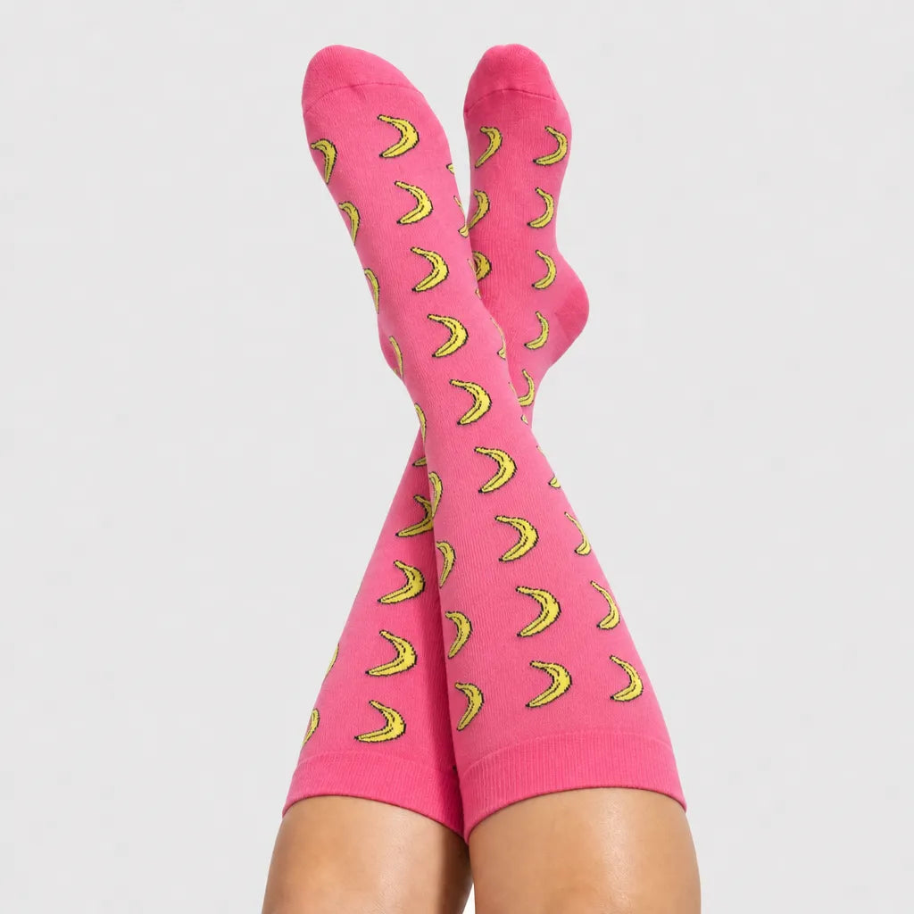 Pink Banana Compression Socks