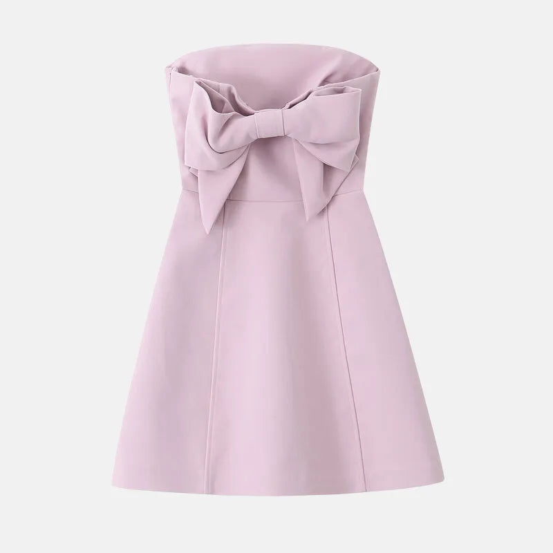 Mirella - Strapless Dress with Bow Detail