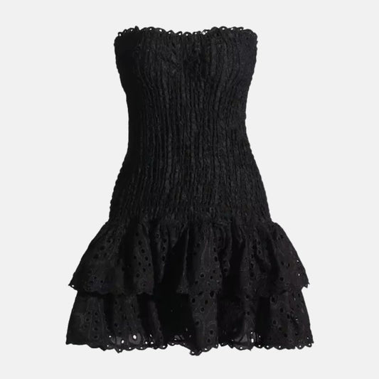 Liora – Strapless Smocked Dress with Ruffled Tiered Skirt