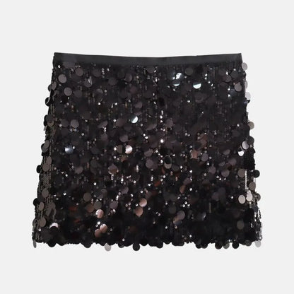 Velora - Glimmer Sequin Mini Skirt