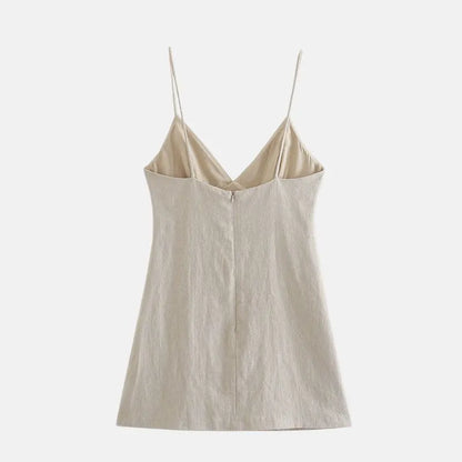 Flora - Spaghetti Strap Floral Embroidered Dress
