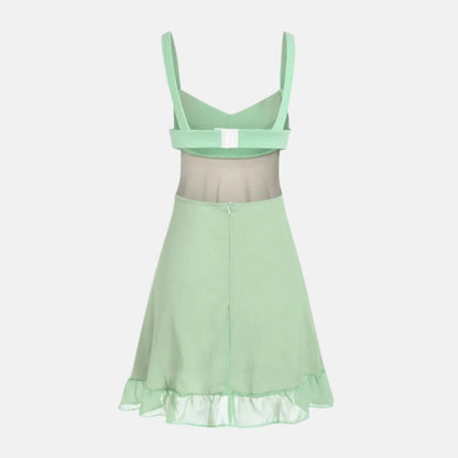 Verona - Square Neck Ruffle Hem Dress