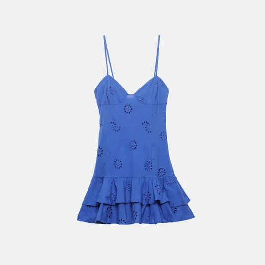 Lira - Floral Lace Dress with Ruffled Hem