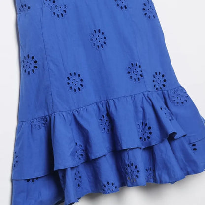 Lira - Floral Lace Dress with Ruffled Hem