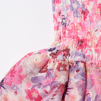 Florivelle - Floral Smocked Dress with Tiered Ruffles