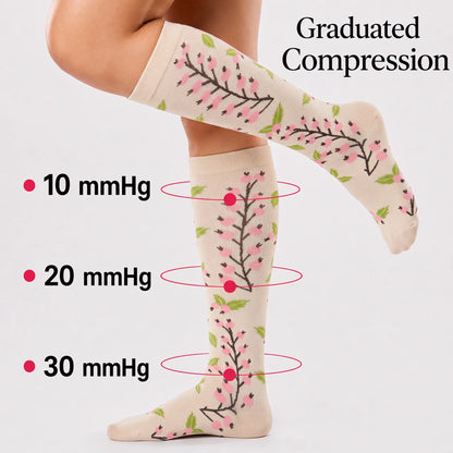 Floral Branch Compression Socks