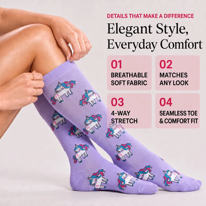 Purple Unicorn Compression Socks