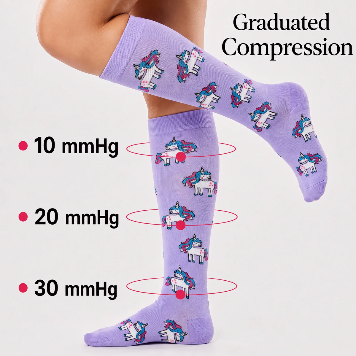 Purple Unicorn Compression Socks