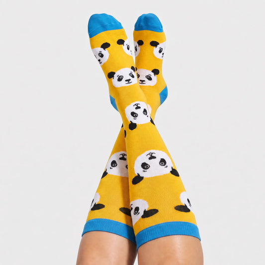 Yellow Panda Compression Socks